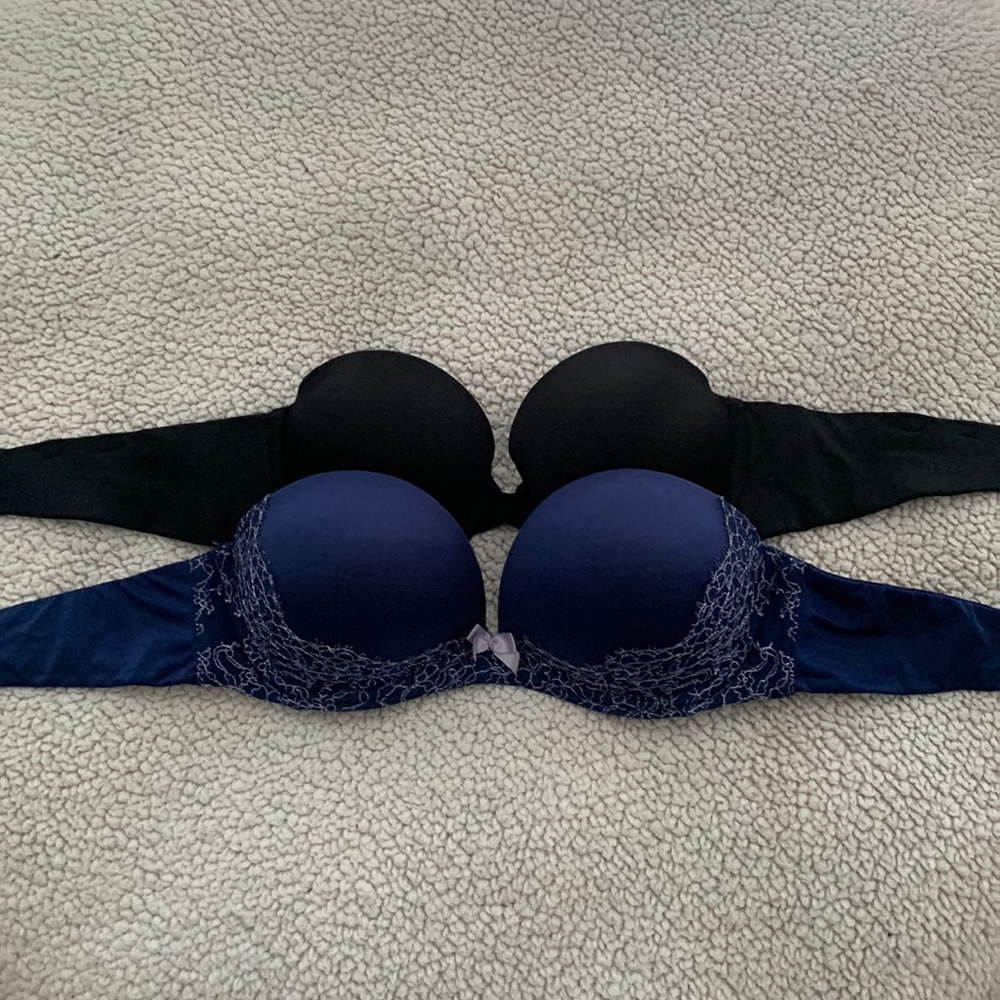 2bra bundle.Victoria Secret and Arie strapless bras